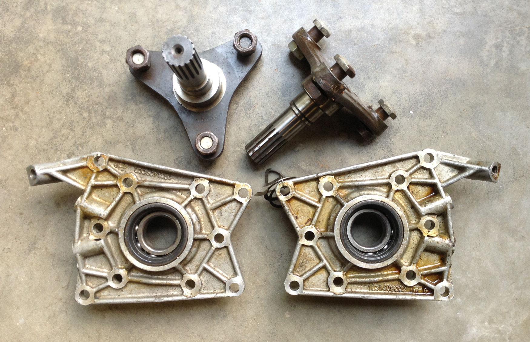 ZF side covers & stub axles